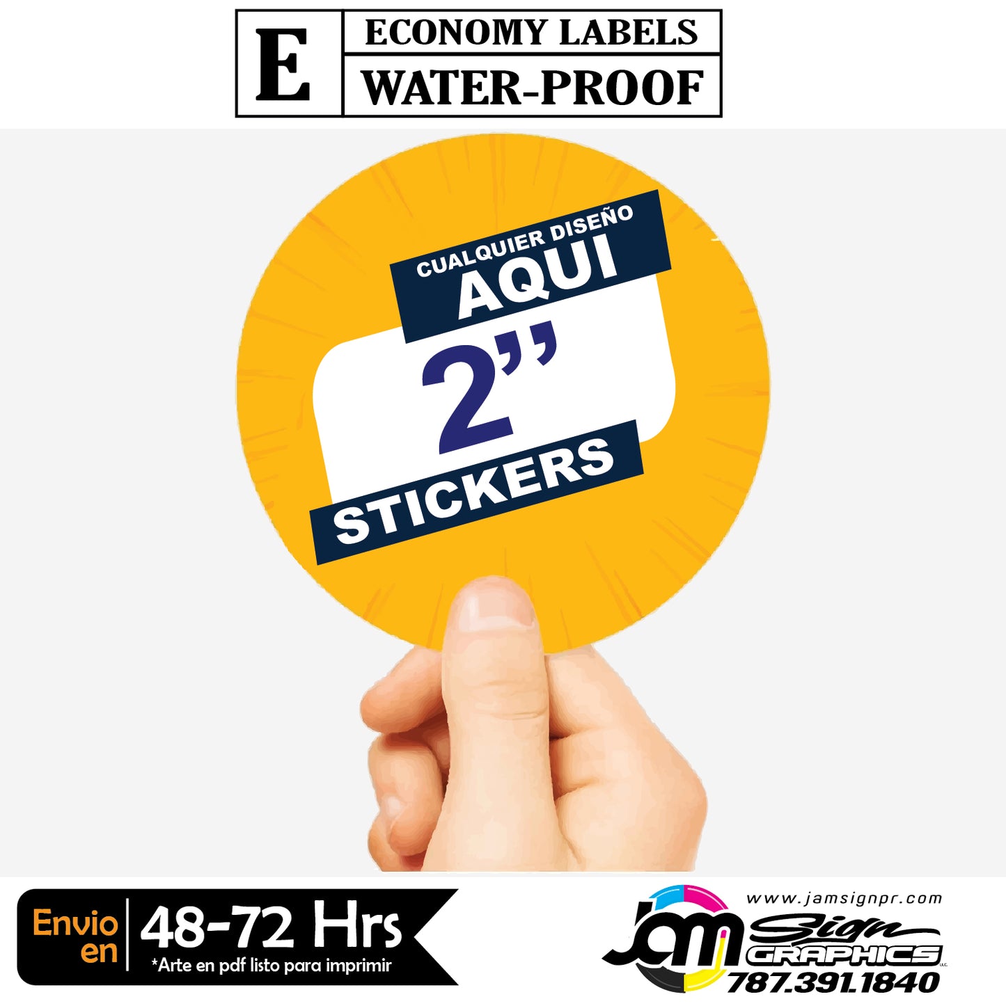 STICKERS 2" REDONDO (Cantidades a escoger)
