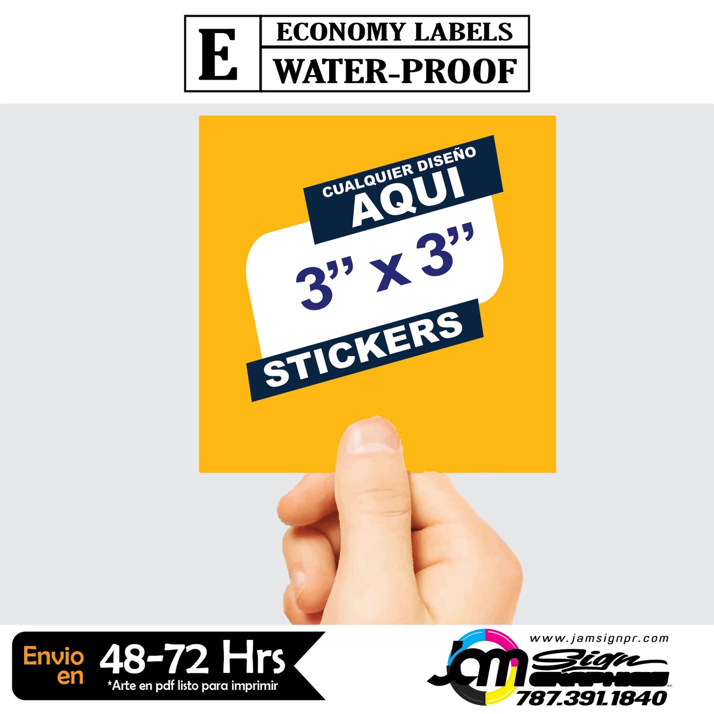 STICKERS 3" CUADRADO(Cantidades a escoger)