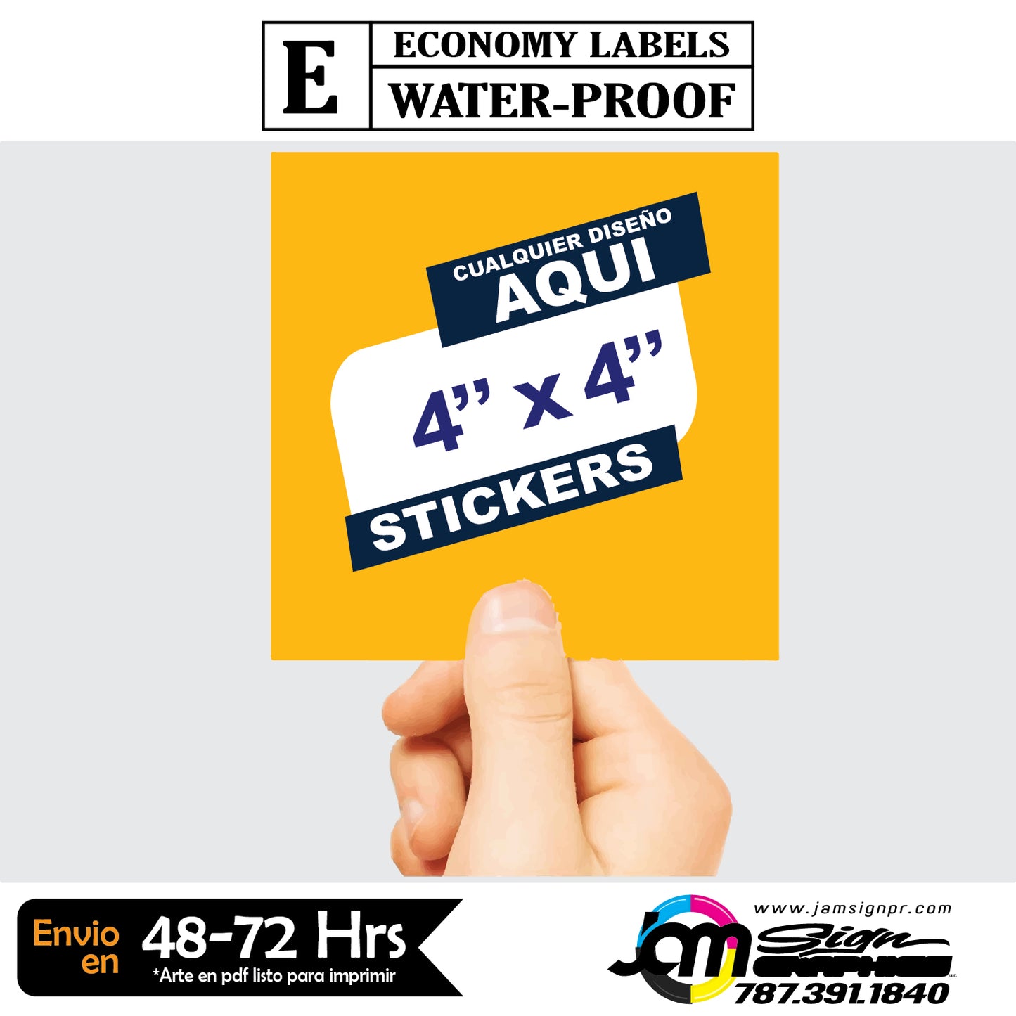 STICKERS 4" CUADRADO (Cantidades a escoger)