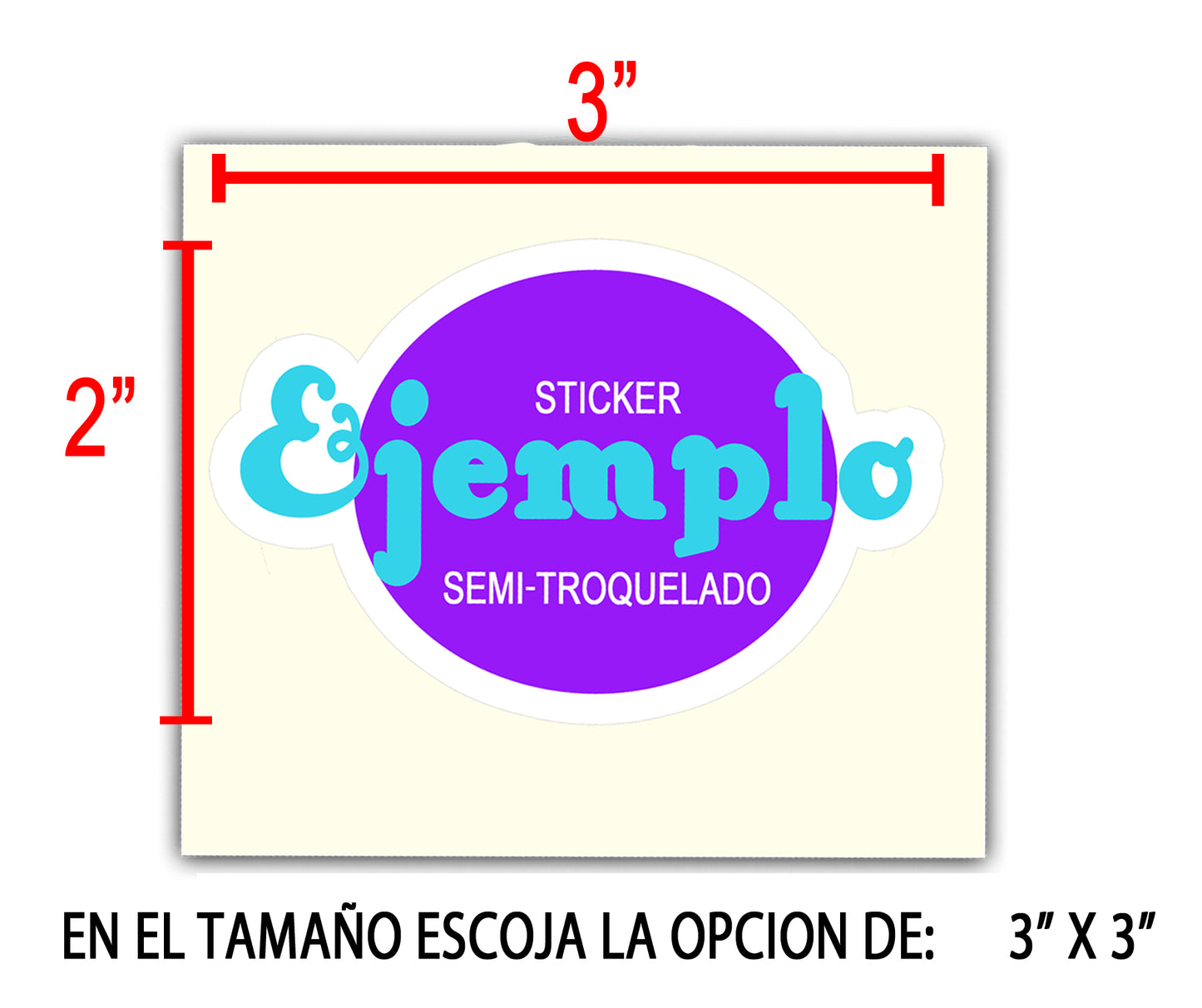 STICKERS SEMI TROQUELADO (Cortados con forma) (Cantidades y tamaños a escoger)