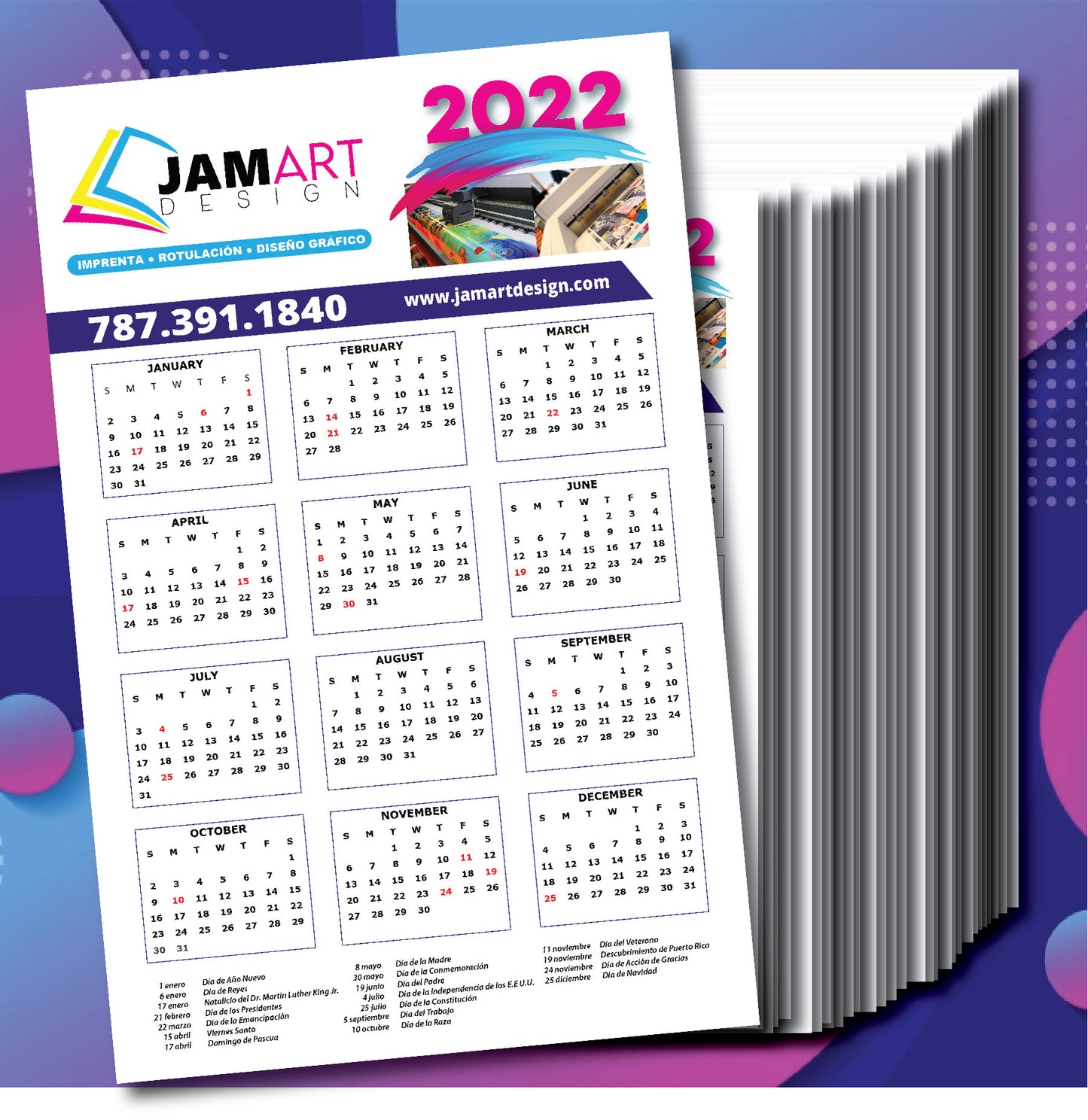 CALENDARIOS (POSTER) 11"X 17"CARTON 80Lbs
