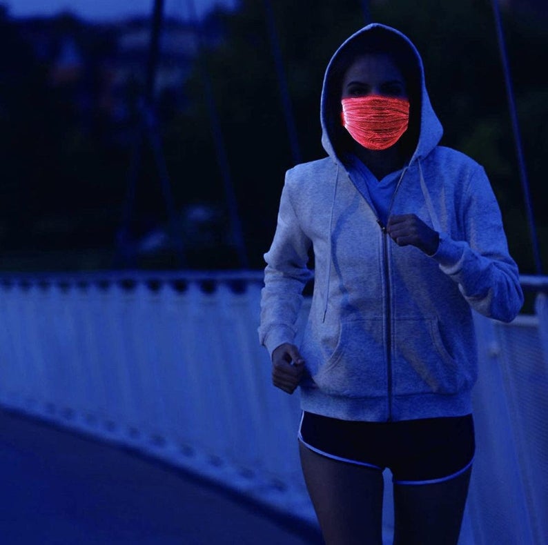 LED Face Mask Color Changing, Fun Mask, Glow in the Dark Mask, Fiber Optic Mask