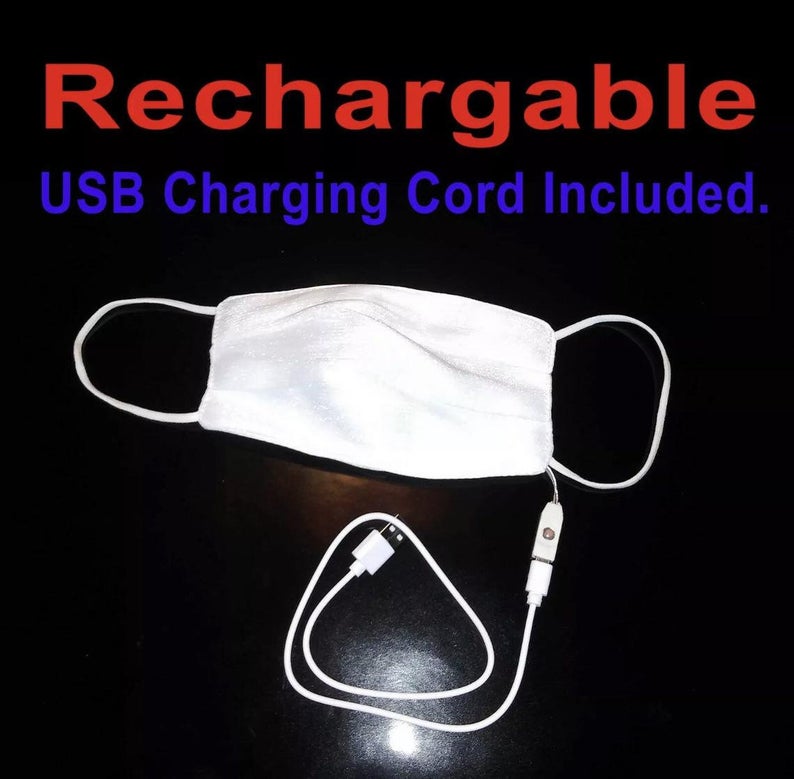 LED Face Mask Color Changing, Fun Mask, Glow in the Dark Mask, Fiber Optic Mask